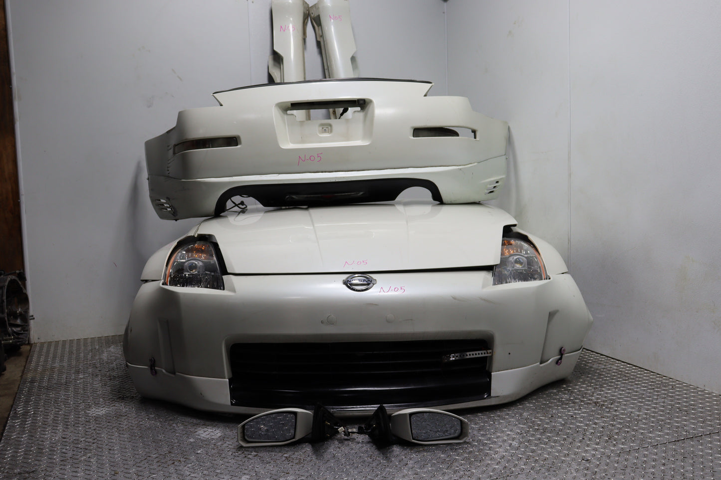 2003–2006 Nissan 350Z OEM Front End Nose Cut Assembly Complete Front Clip Conversion