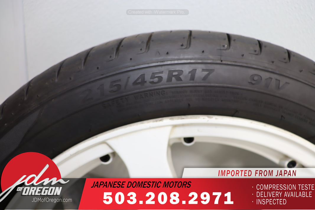 “JDM 5Zigen Fireball 17x7 + Offset 5x114.3 Wheels with 215/45R17 Kenda Tires – Set of 4