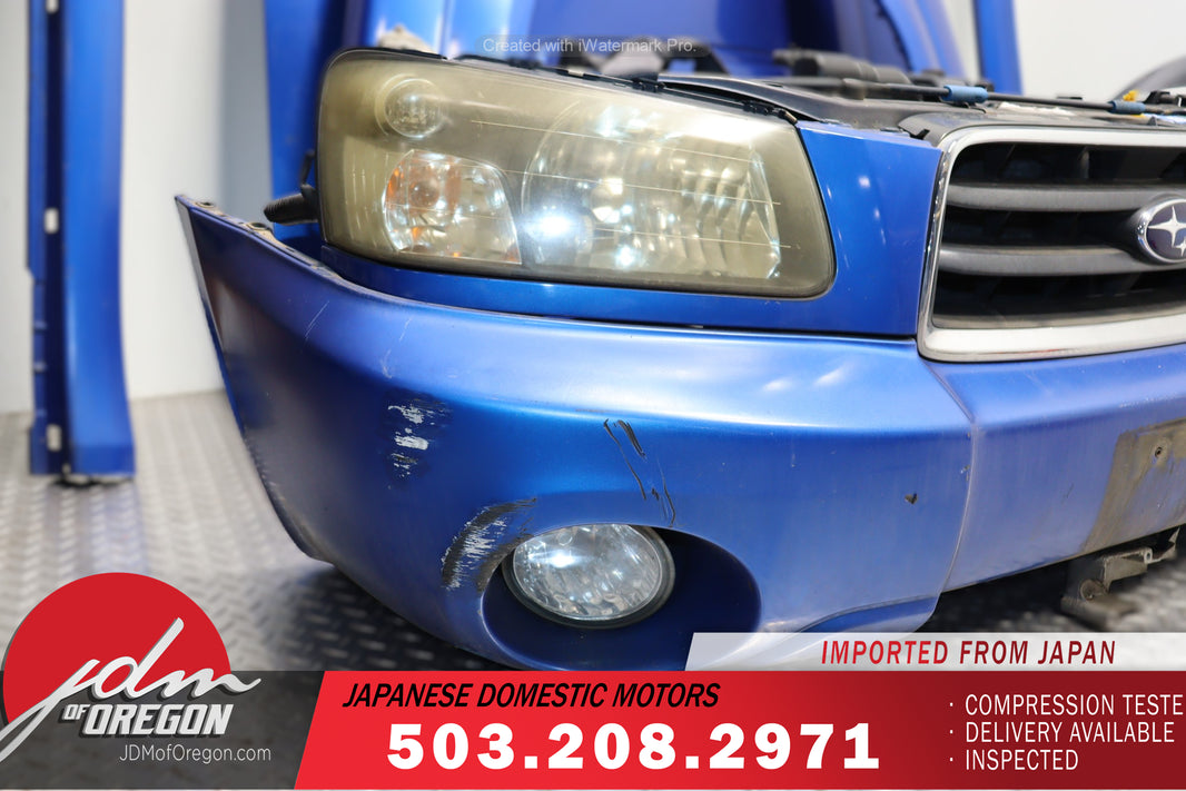 JDM 2003 2004 2005 SUBARU FORESTER XT (SG5) COMPLETE BLUE FRONT END NOSE CUT CONVERSION