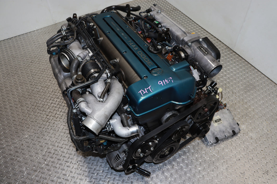 JDM 2JZ-GTE MOTOR TOYOTA ARISTO IS300 3.0L TWIN TURBO INLINE 6 VVTI ENGINE W/ AT ECU IGNITER CHIP