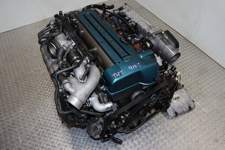 JDM 2JZ-GTE MOTOR TOYOTA ARISTO IS300 3.0L TWIN TURBO INLINE 6 VVTI ENGINE W/ AT ECU IGNITER CHIP