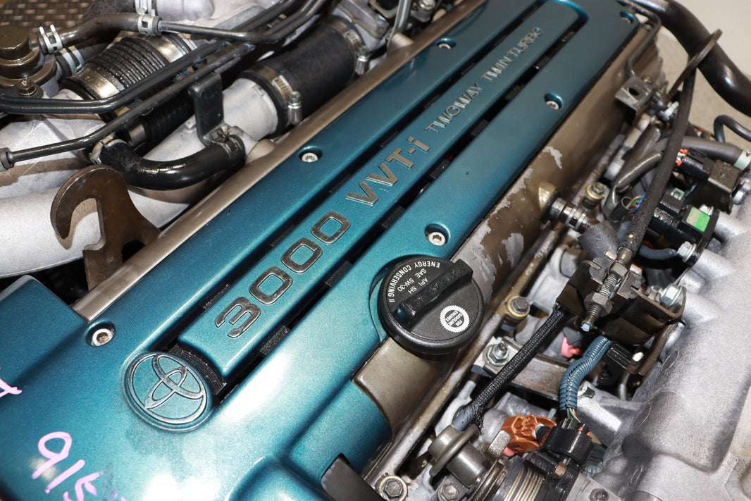 JDM 2JZ-GTE MOTOR TOYOTA ARISTO IS300 3.0L TWIN TURBO INLINE 6 VVTI ENGINE W/ AT ECU IGNITER CHIP