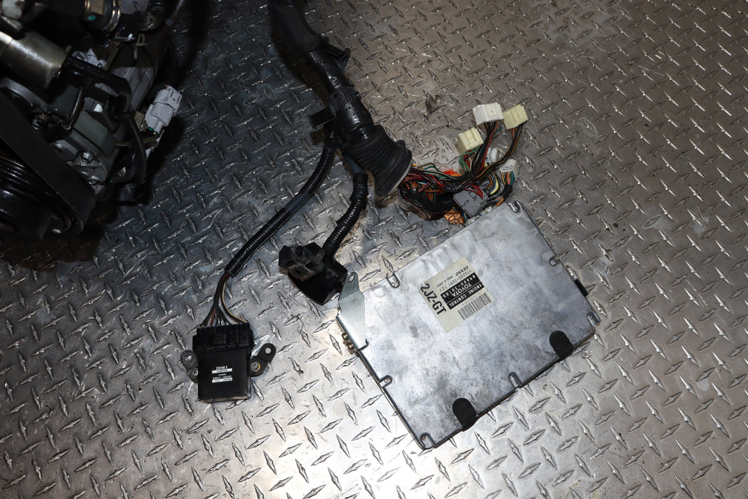 JDM 2JZ-GTE MOTOR TOYOTA ARISTO IS300 3.0L TWIN TURBO INLINE 6 VVTI ENGINE W/ AT ECU IGNITER CHIP