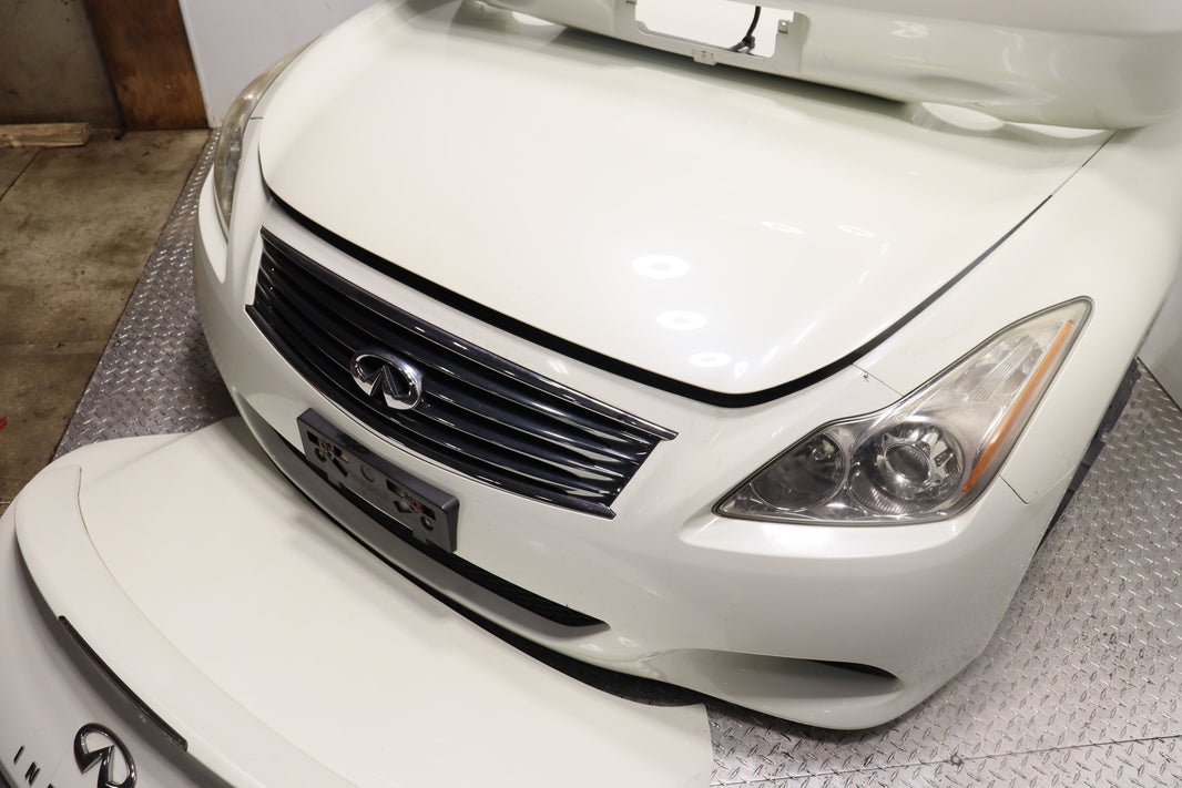 Infiniti G37S Coupe JDM Complete Front End Nose Cut & Rear Trunk Assembly White OEM